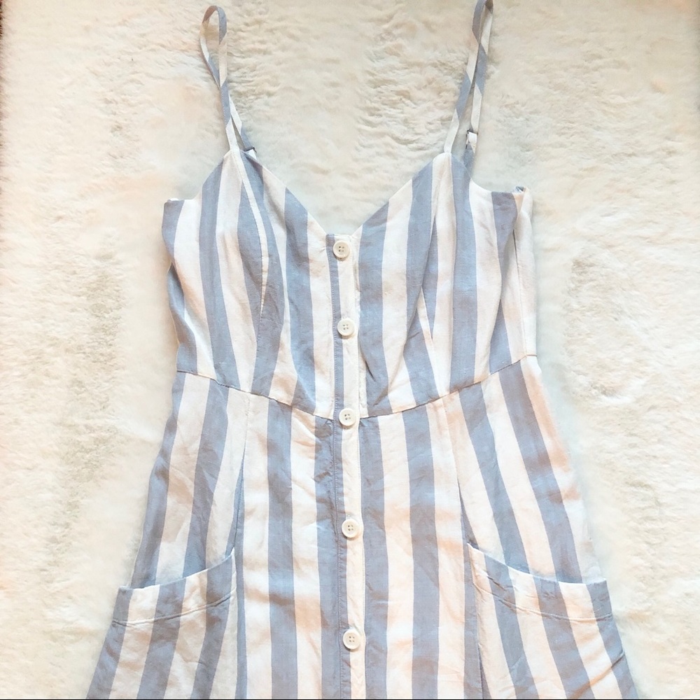 Rails Blue and White Striped Dress w/ Pockets